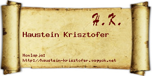 Haustein Krisztofer névjegykártya